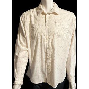 Wrangler Flex For Comfort Cream Retro Button Up Long Sleeve  Shirt Mens XL